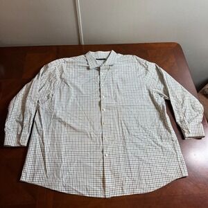 Synrgy‎ Tattersall Check Dress Shirt 100% Cotton XXL Long Sleeve Button Front